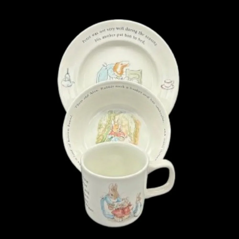 Wedgewood Peter Rabbit Beatrix Potter Children's 3pc Dish Set NWOB - Picture 1 of 7